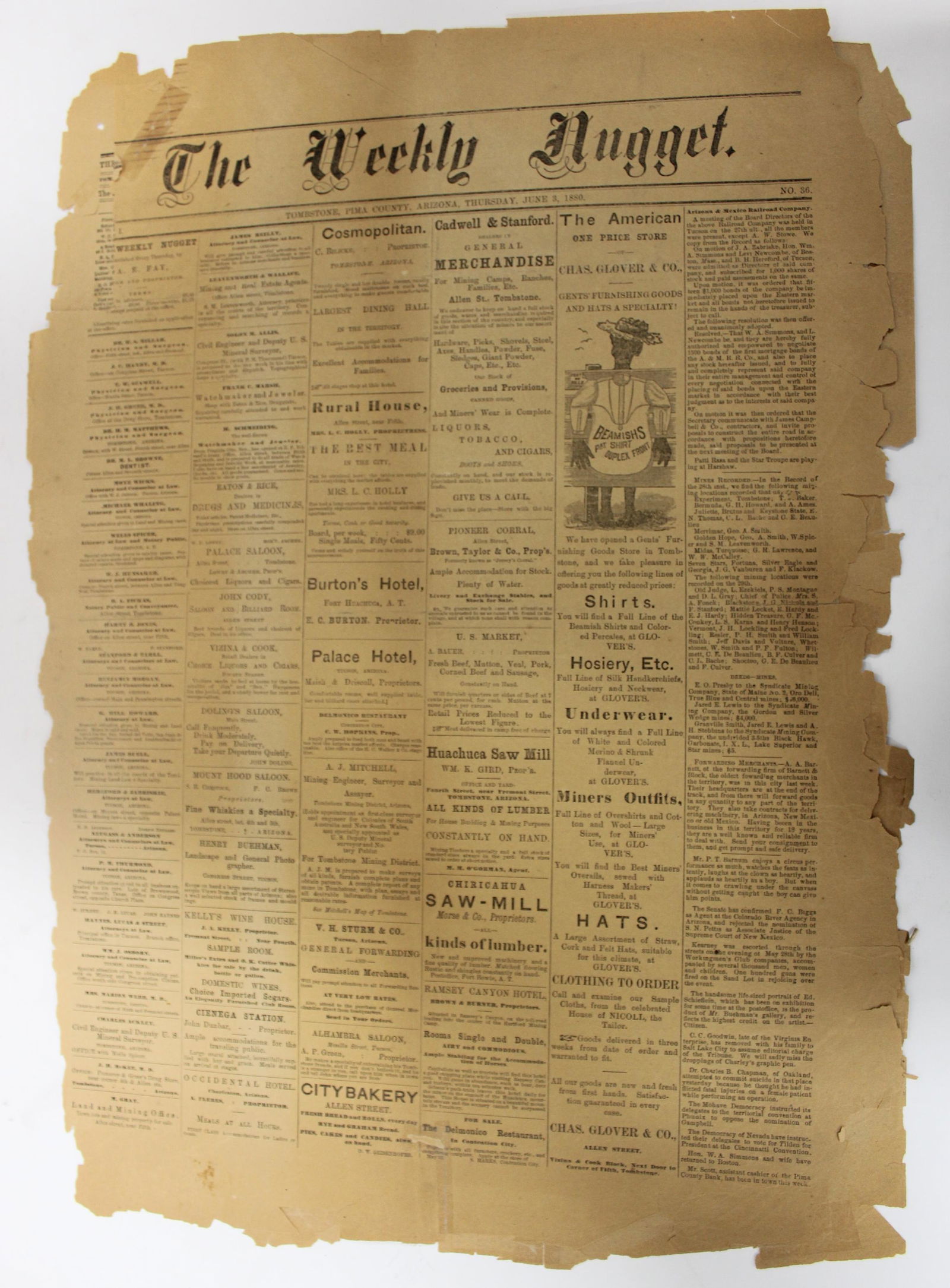 The Weekly Nugget 1880 Newspaper (1 of 4)