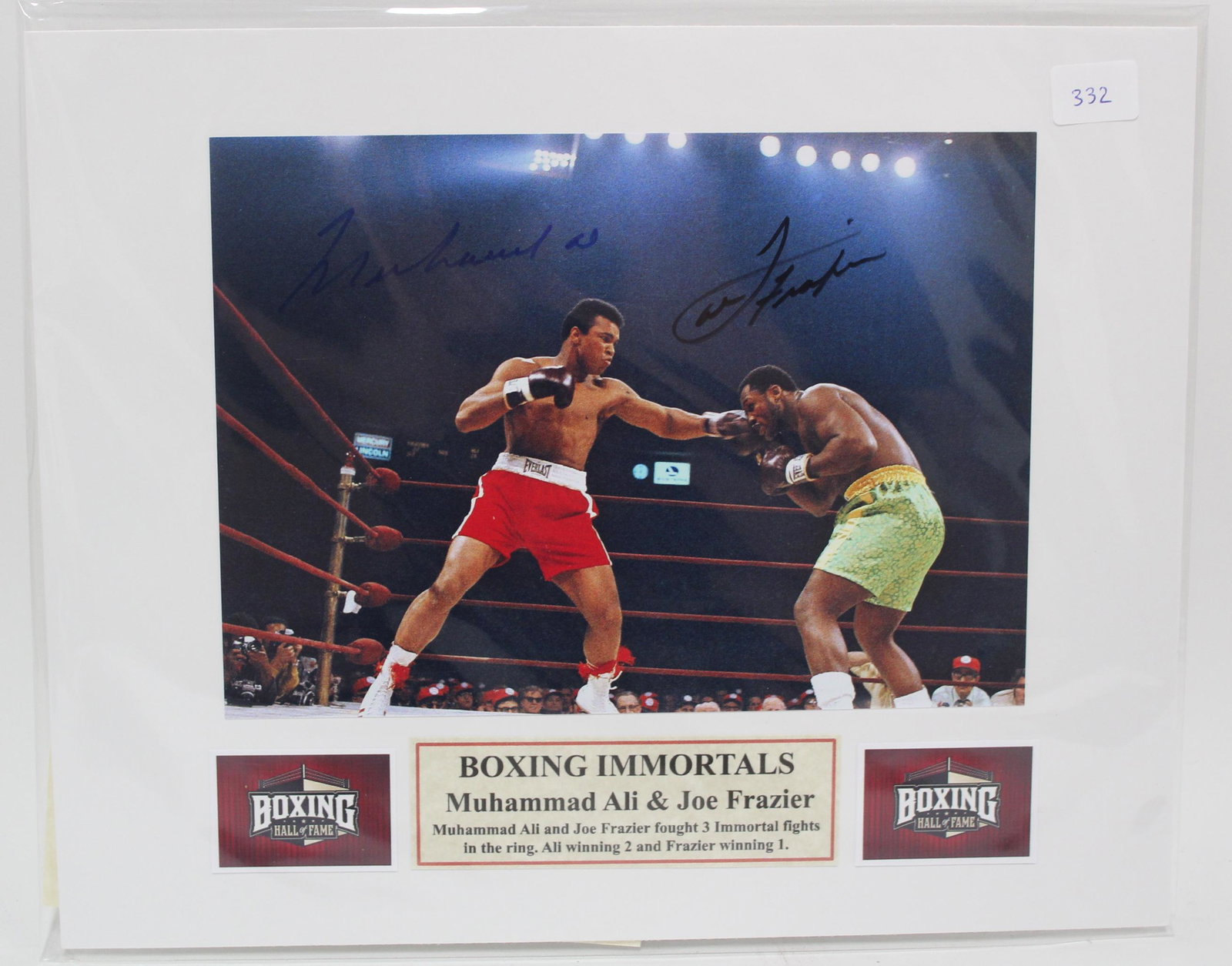 Ali/Frazier Signed Photo: 8 x 10.