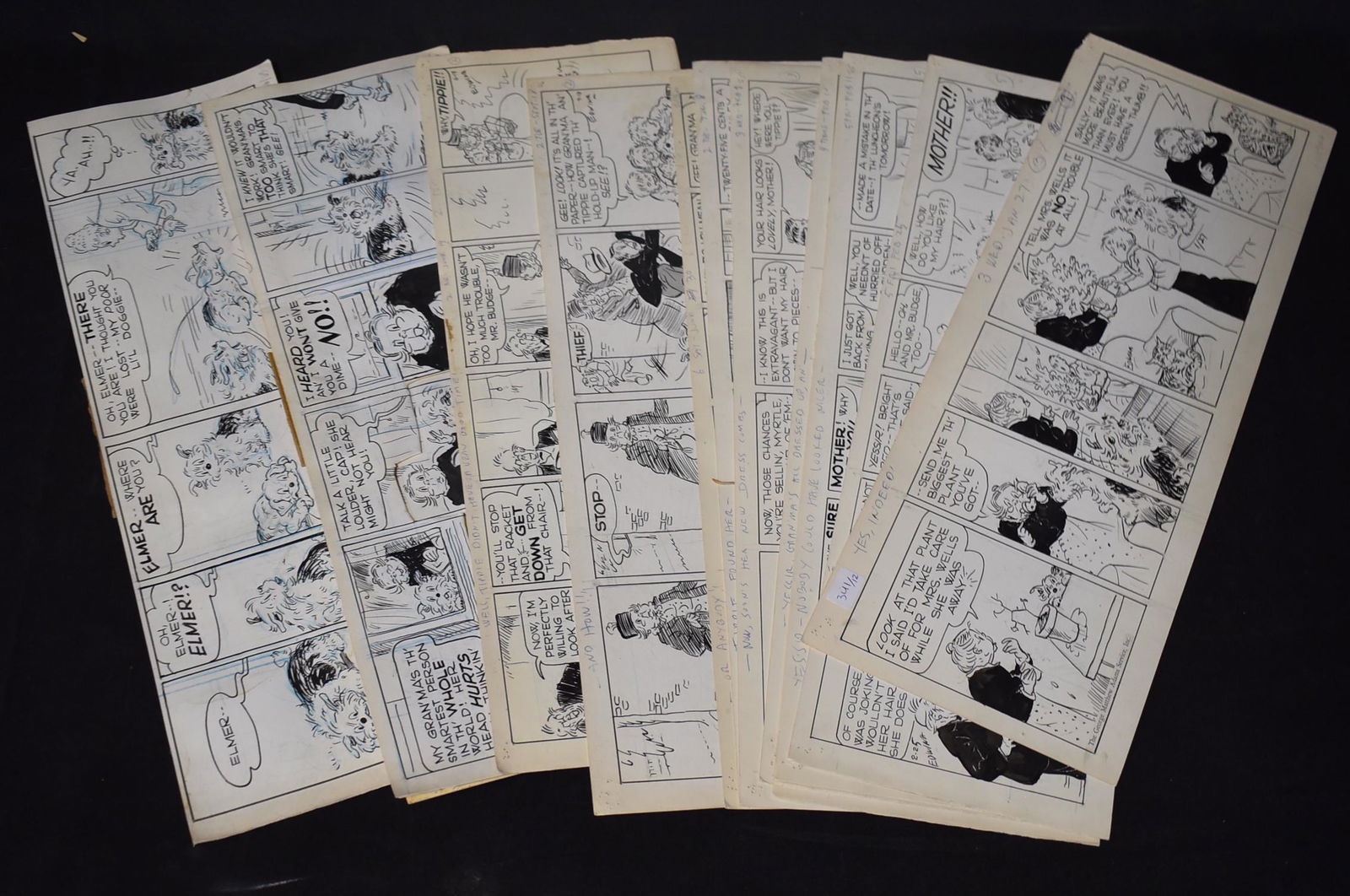 Edwina. (Edwina Dumm) Original Cartoon Strips for Tippie (12) (1 of 3)