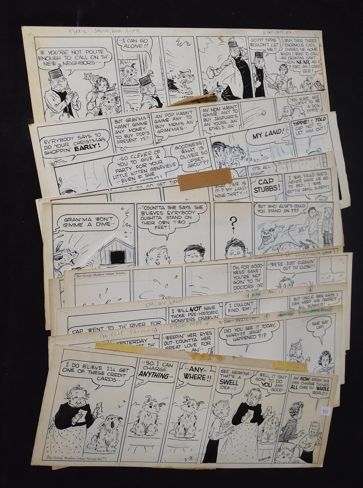 Edwina. Original Cartoon Strips for Tippie (12) (1 of 4)