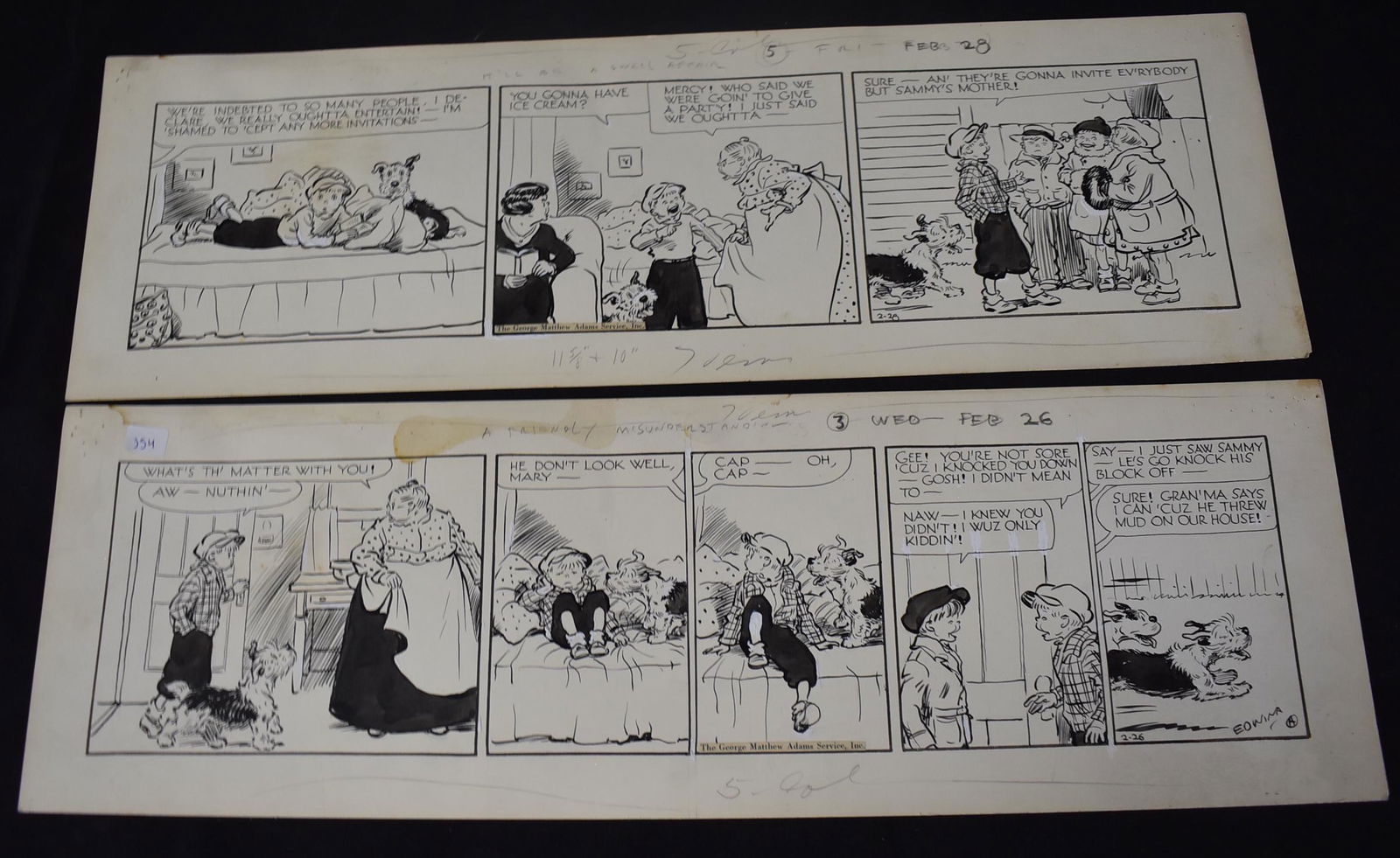 Edwina. Original Cartoon Strips for Tippie (2) (1 of 1)