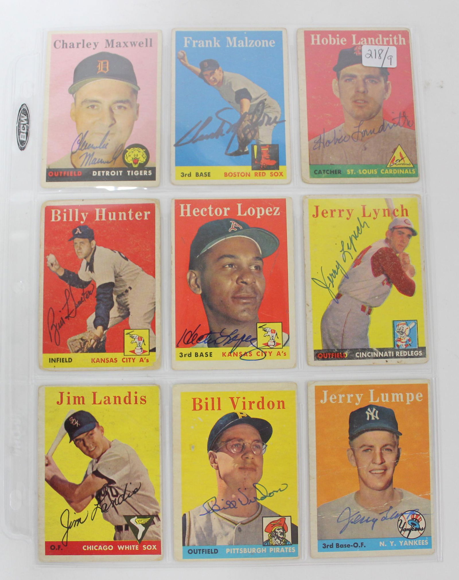 1958 Topps Baseball Cards Autographed (1 of 4)