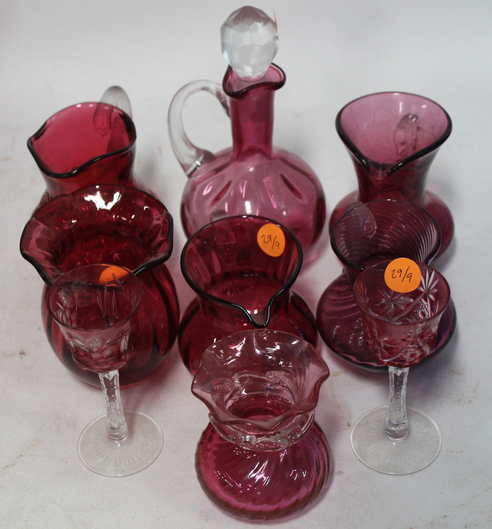 Collector or Dealer's Cranberry Glass Lot (9 ) (1 of 1)