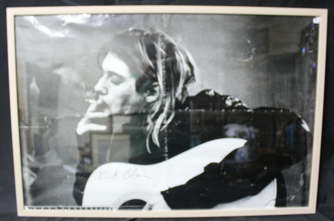 Kurt Cobain Signed Poster. Framed. (1 of 2)
