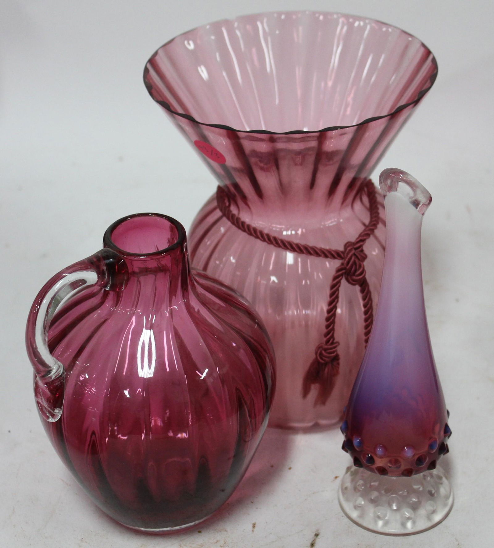 Hobbs Brockunier Cranberry and Opalescent Glass (3) (1 of 1)