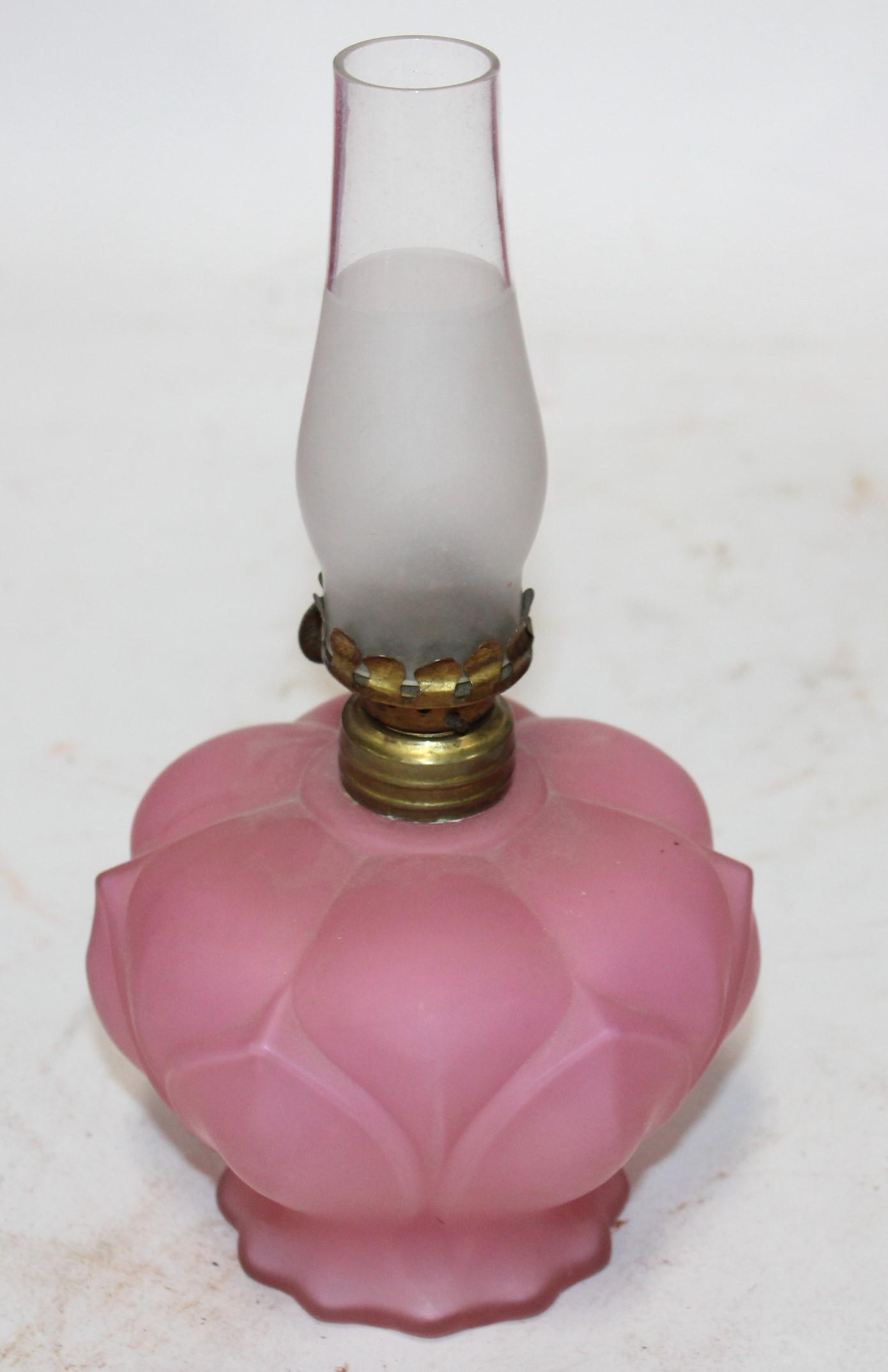 Antique Satin Glass Fairy Lamp (1 of 1)