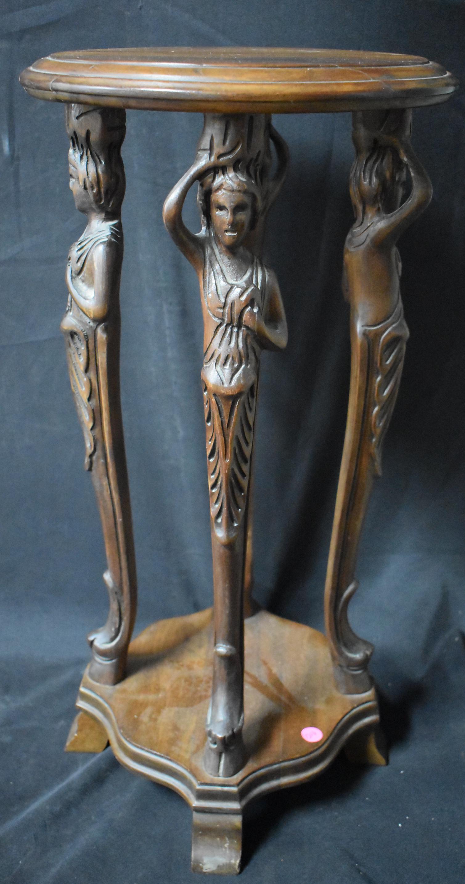 Figural Wood Carved Side Table (1 of 2)