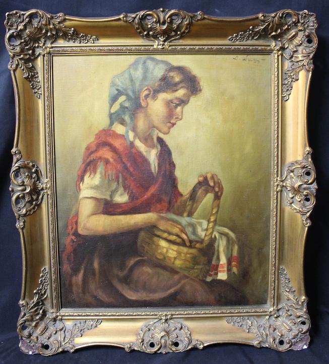 Nagy, Lazlo. Oil. Hungarian Woman. Sgd. (1 of 3)
