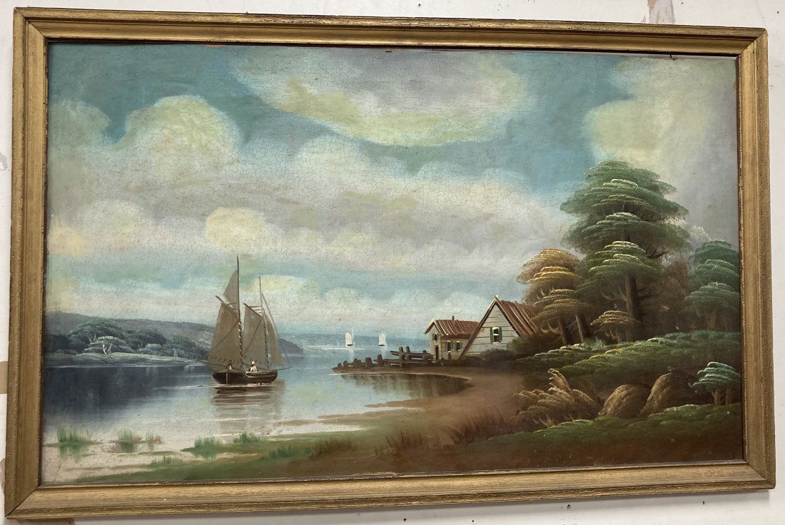 Hudson River Valley School Oil on Board (1 of 2)