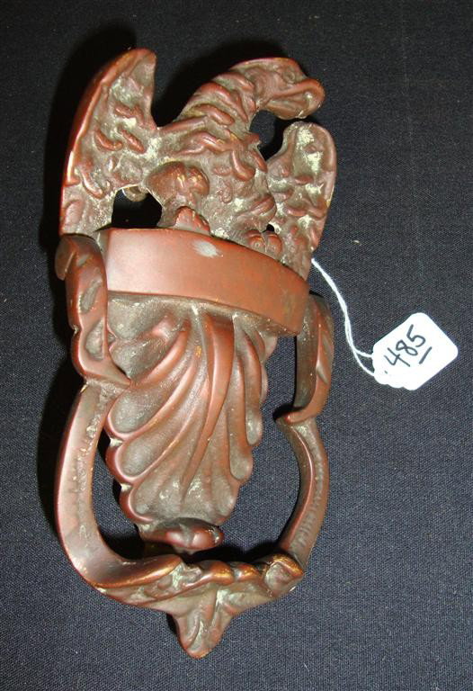 CAST IRON EAGLE DOOR KNOCKER: 7" H
