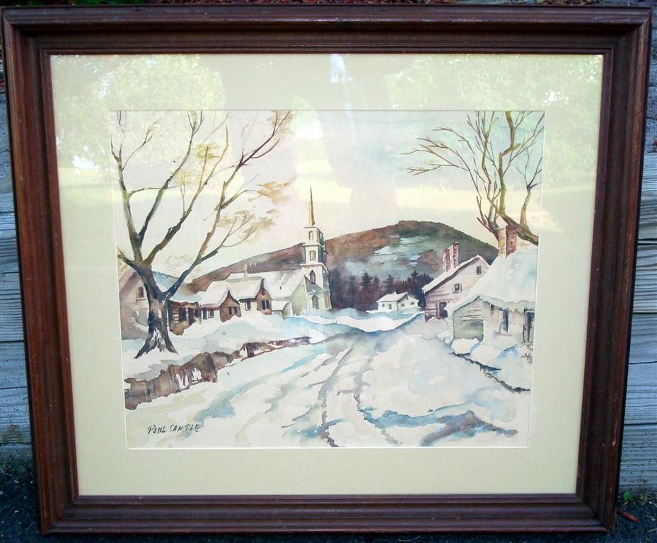 PAUL SAMPLE; WATERCOLOR PAINTING SIGNED: watercolor on board, Road to the Church signed lower left; 14.5in. X 18in.(sight)