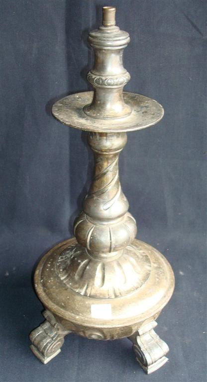 PAIRPOINT LAMP BASE: Marked Pairpoint. Silver plate. 16" H.