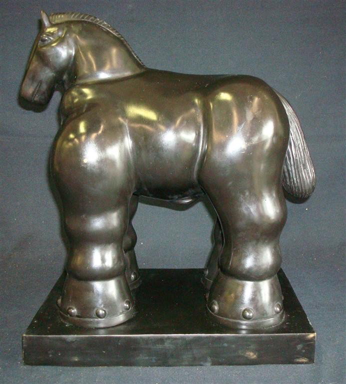 FERDINAND BOTERO; BRONZE GROUPING SIGNED: bronze "Caballo" inscribed, marked "E/A" and stamped with foundry mark; 14in. H. x 13.5in. W.