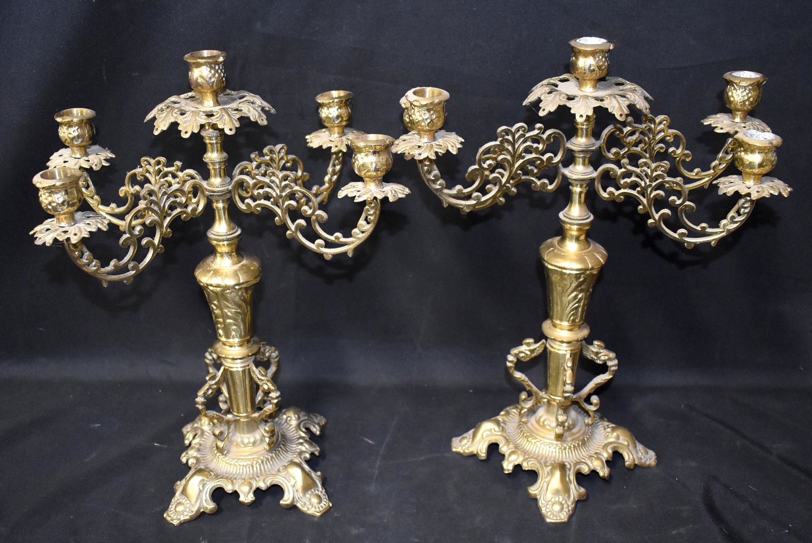 Pr. of Brass Ornate Candelabras (1 of 5)