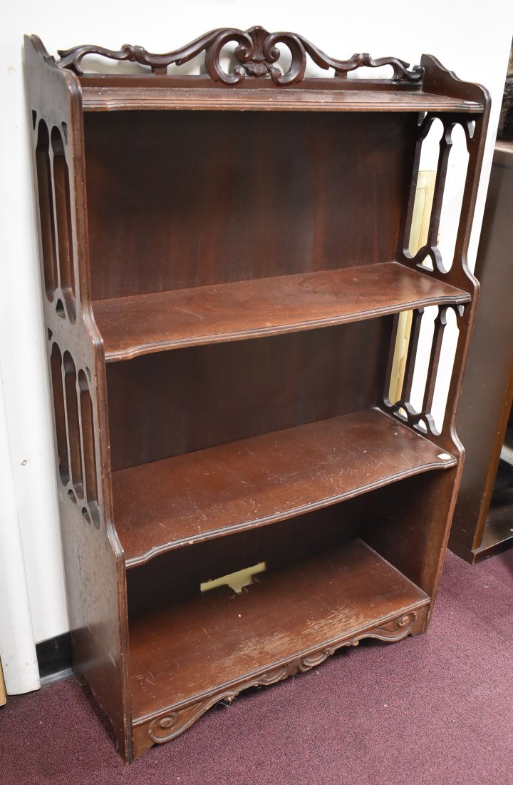 Walnut Curio-Four Shelf: 40" x 25" x 9"