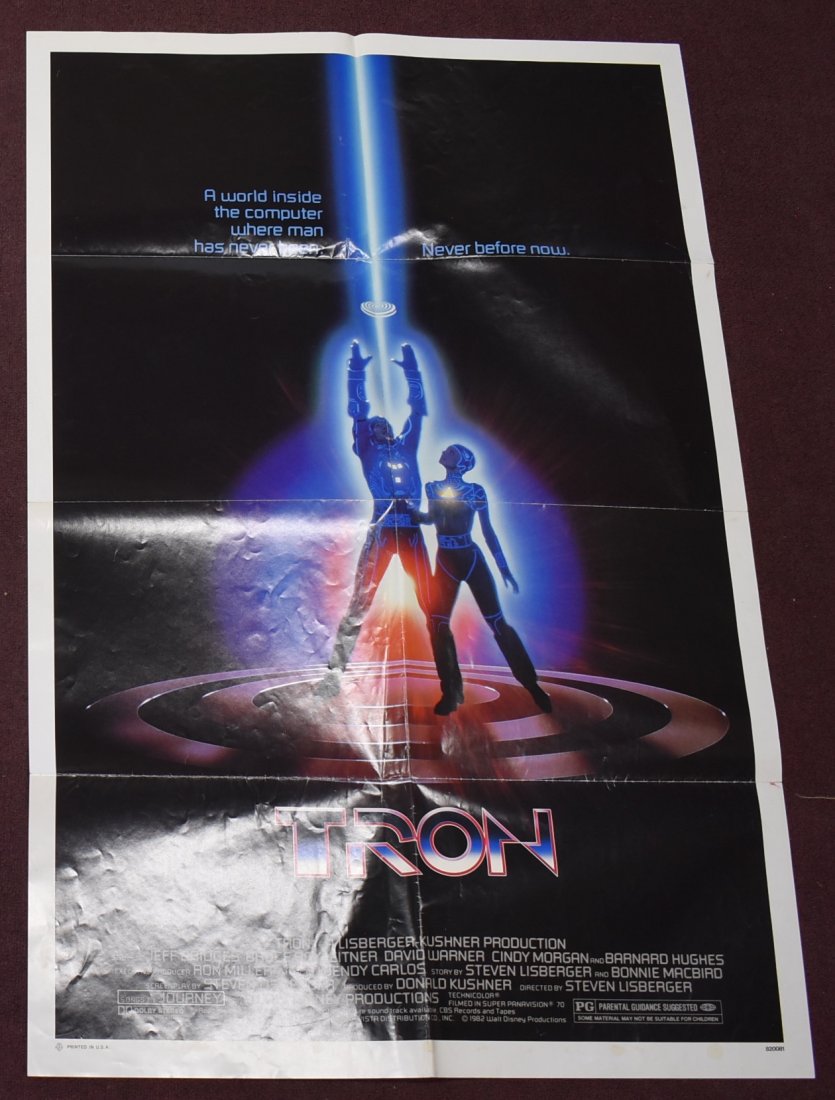 One Sheet Movie Poster. Tron.: 1982. 27" x 40"