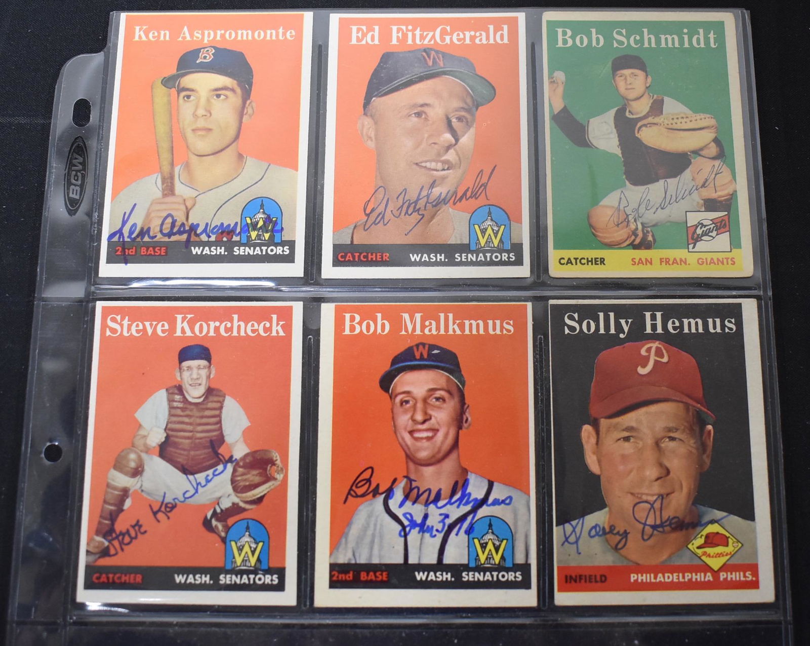 1958 Topps Lot of Washington Senators Sgd. Cards (6) (1 of 1)
