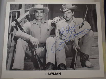 Peter Brown Autograph. Lawman: In ink. Photo . Signed to Mr. Clark. Received at a show in the mid 1990's