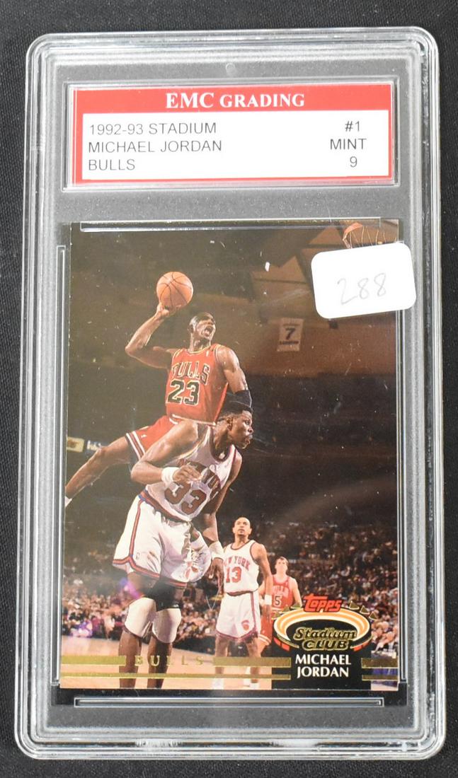 Michael Jordan Basketball Card: Graded. Topps Stadium, 1992-93.