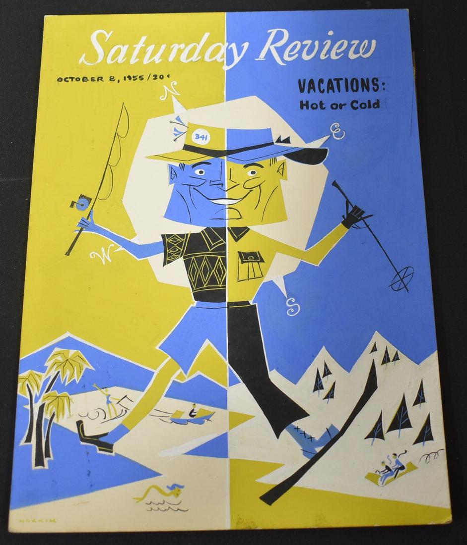 Sam Norkin Pastel Illus. Saturday Review: 1955 Signed L L