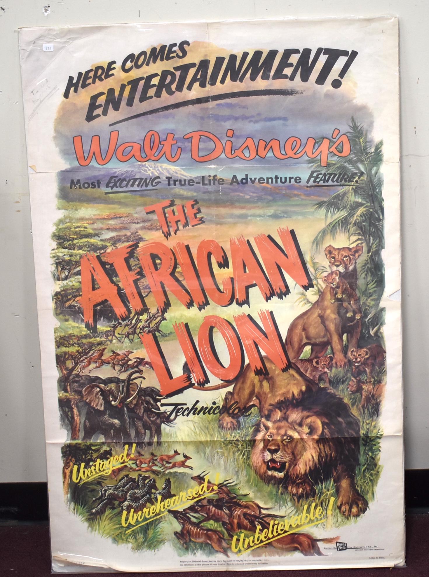 Antique Movie Poster Walt Disney's The African Lion (1 of 1)