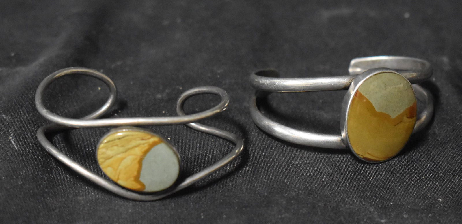 Pair of Sterling Silver Picture Jasper Stones (1 of 3)