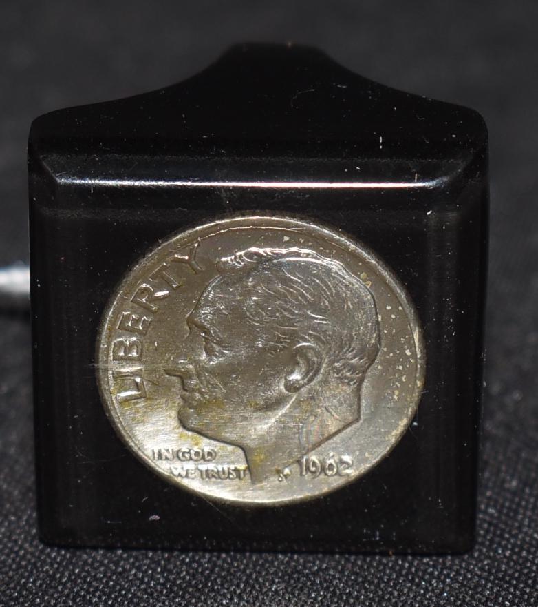 Unusual Lucite Ring with Dime (1 of 2)