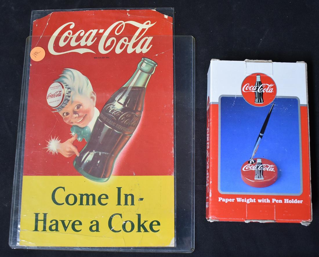 Rare 1940's Coca Cola Decal & Desk Set (1 of 3)