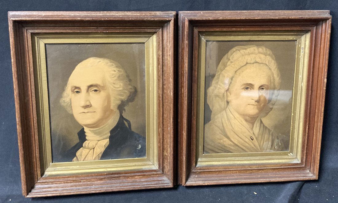 Antique George and Martha Washington Portraits (1 of 5)