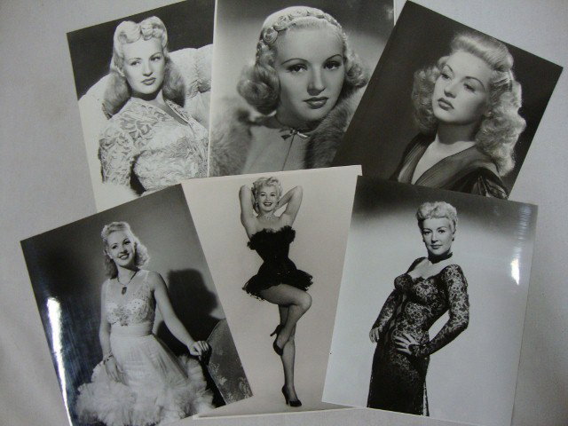BETTY GRABLE PHOTOGRAPHS (21): Close up glamour shots including a publicity photo for I Wake Up Screaming (5); full length glamour portraits including a publicity photo for Footlight Serenade (6); candid with Harry James and daught