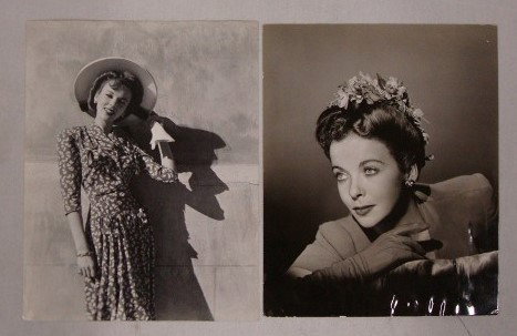 IDA LUPINO PORTRAITS - WELLBOURNE & SIX: A 1944 publicity photo for In Our Time by Bert Six with backstamp for the photographer; together with a fashion photo by Scotty Welbourne with date stamp for June 21, 1941 and backstamp for the photog