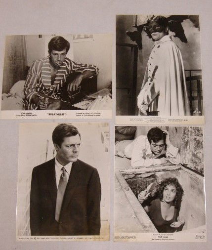 FOREIGN LEADING MEN MOVIE STILLS (50): Jean-Paul Belmondo (4) including Breathless and Borsalino; Alain Delon (8) including Purple Moon, Spirits of the Dead, Borsalino, The Assassination of Trotsky, and The Concord - Airport '79; Marcello