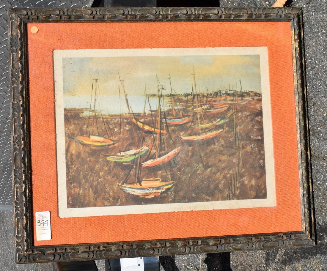 Ships in the Harbor Lithograph (1 of 7)