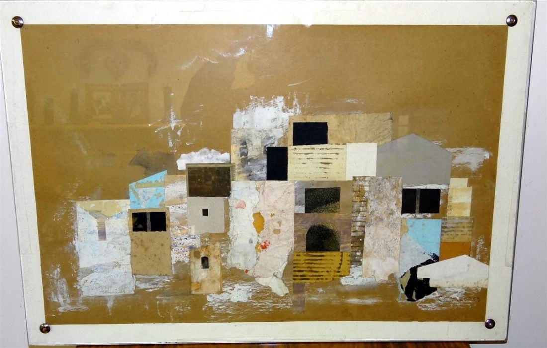 ROBERT COURTRIGHT; COLLAGE PAINTING SIGNED: Collage and gouache, Untitled signed l.r. and dated '59; 21in. x 31.5in. (Provenance: Richard Feigen Gallery, NYC)