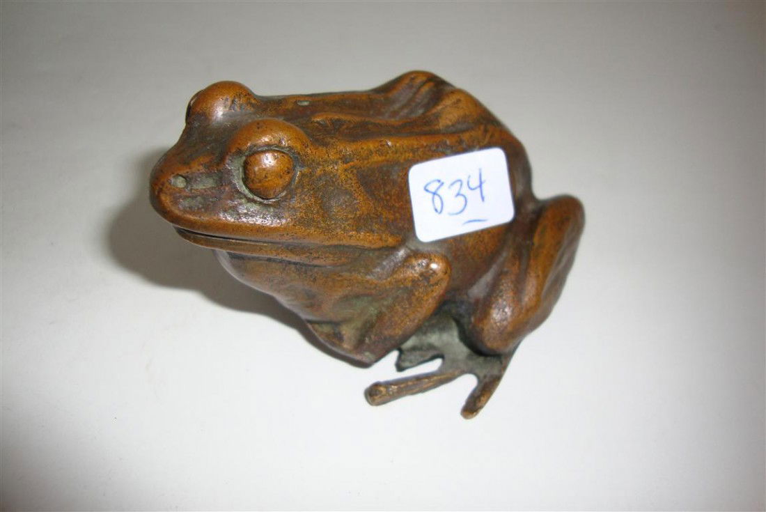 BRONZE FROG FIGURE SIGNED HAVILL: Signed Betty Havill and dated '39 1 1.2"H.