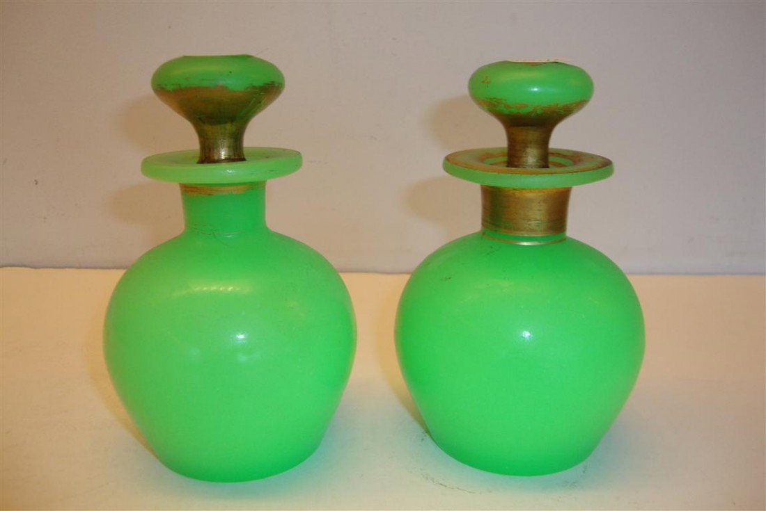 PR. FRENCH OPALINE PERFUME BOTTLES: 5 1/2"H