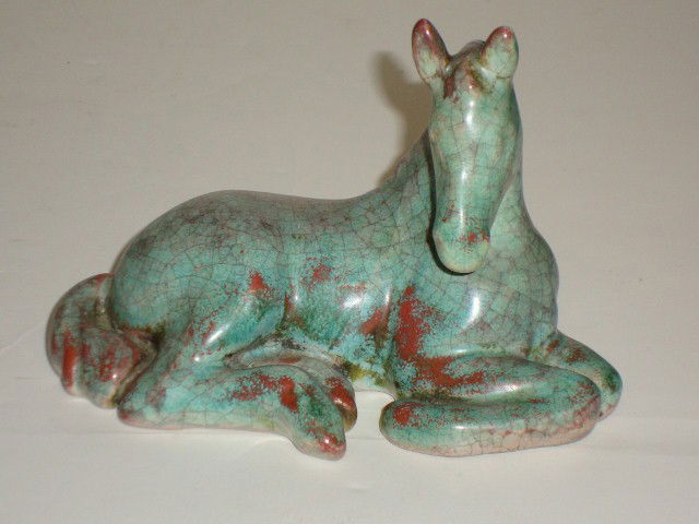SAXBO DANISH PORCELAIN HORSE: 1922-1930. Marked. 5 long x 3-1/4 high