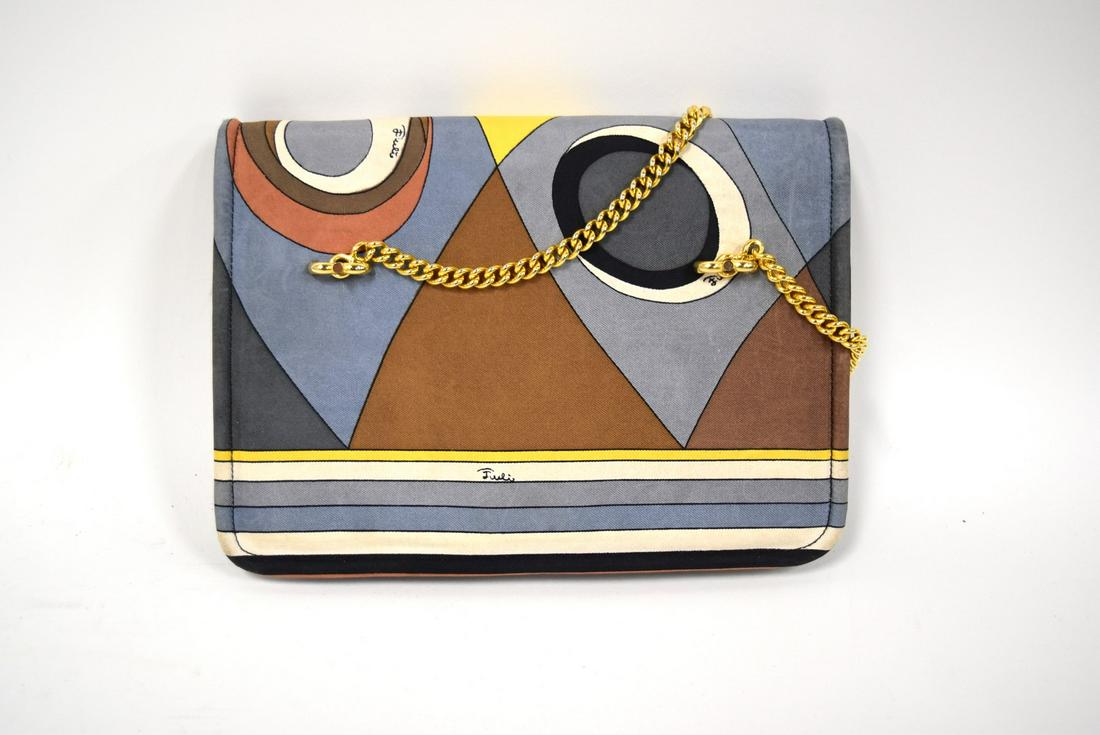 Emilio Pucci Purse: Multi-colored fabric; 6.5in. X 9in.