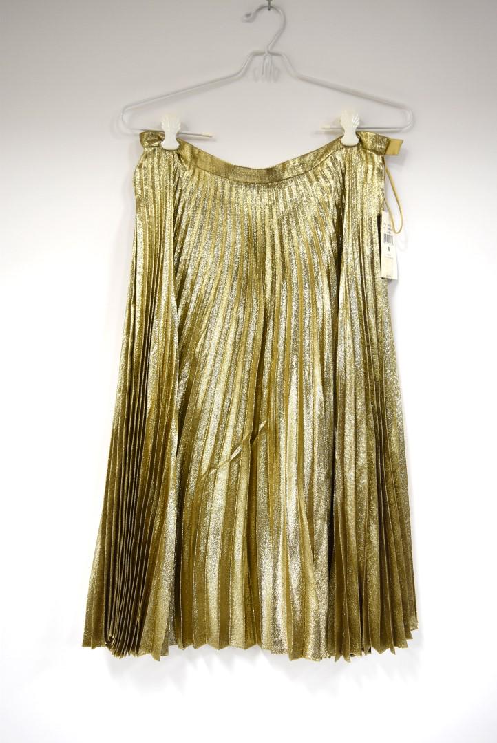 Ralph Lauren Silk Skirt: Gold silk; Size 6. New with tag