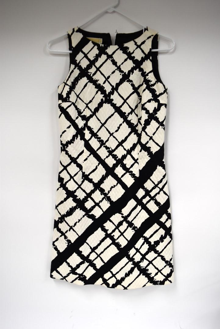 Michael Kors Sleeveless Dress: Black and white print; Size 2 New with tag