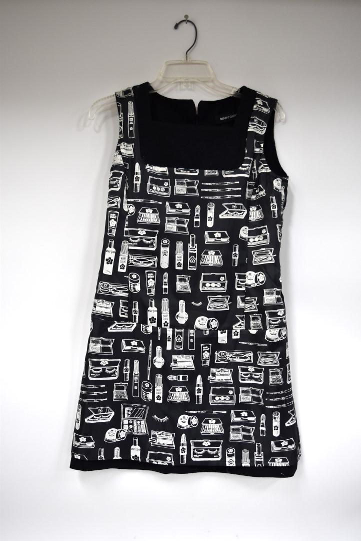 Mary Quant Mod Print Dress: Black and white print; No size - small likely