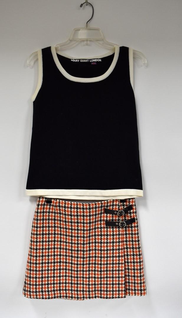Mary Quant London Mini Skirt & Top: Size on skirt listed as M. Size on top listed as 8.
