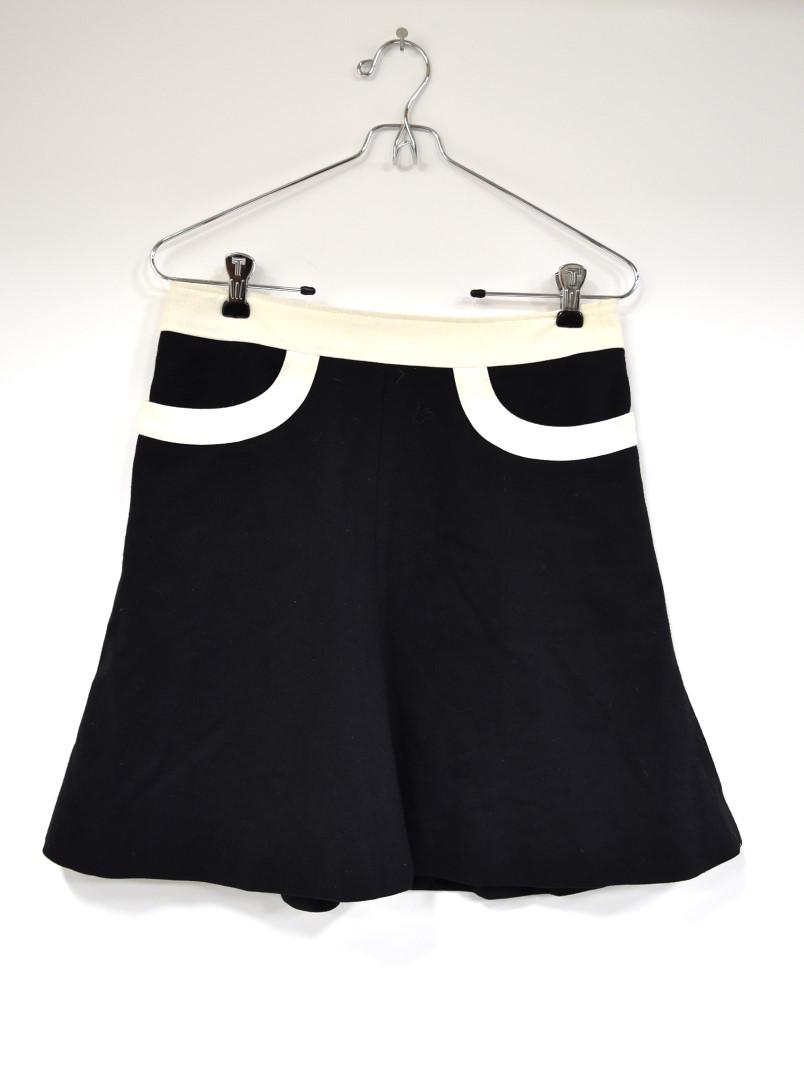 Mary Quant London Mini Skirt: No size. Small. 15" waistband at front 17" L from waist to bottom