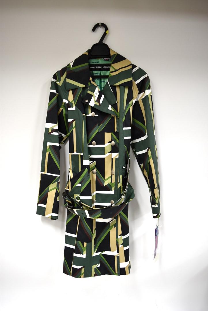 Mary Quant Raincoat with Label: Original tags. Union Jack Print. Size Small.
