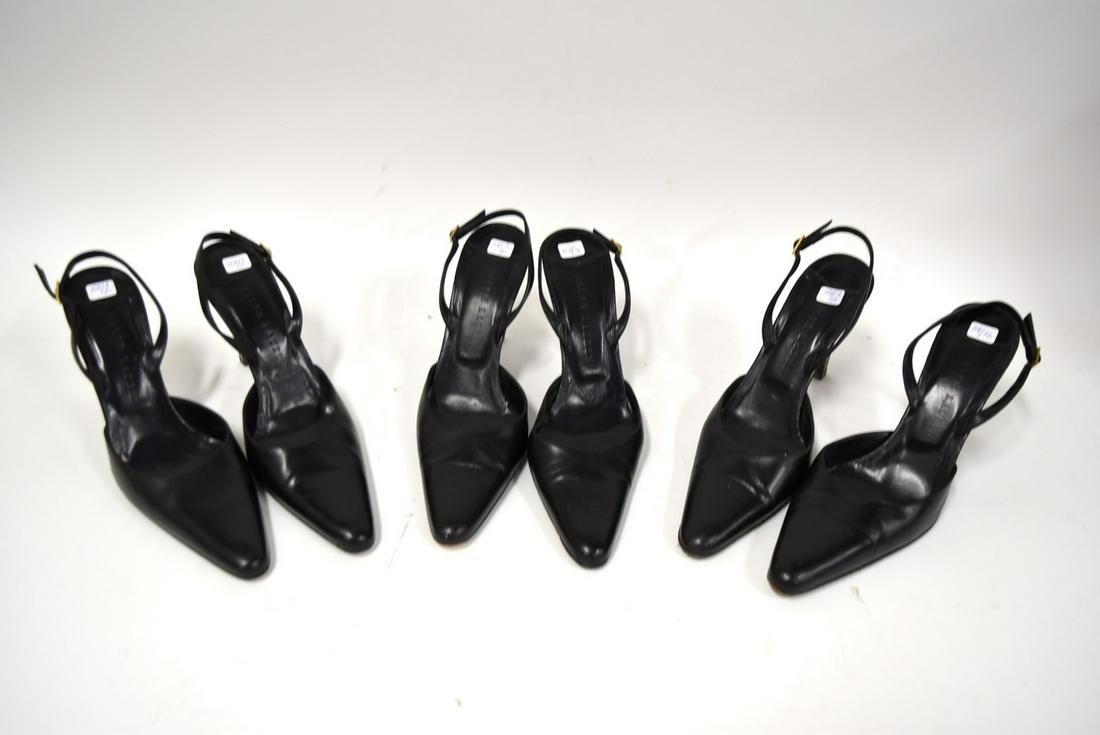 Ralph Lauren Black Sling Back Heels (3 pr.): With "tortoise" heels. 8 1/2