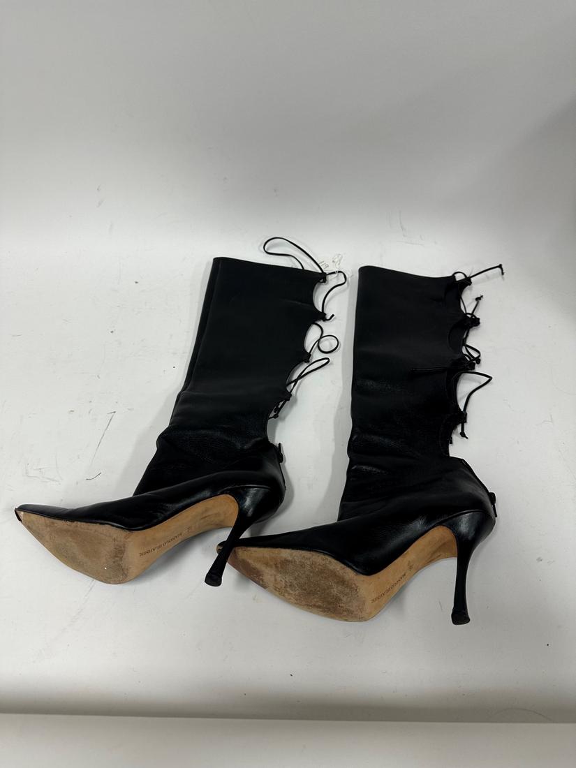 Pr. Manolo Blahnik High Heel Boots: Lace up backs. Size 38 ( 8-8 1/2)