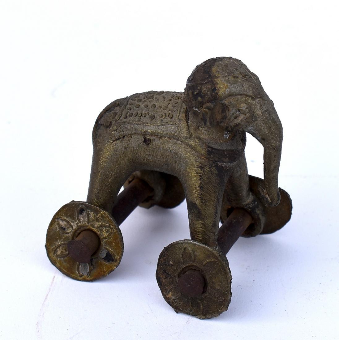 Tibetan Figural Wheeled Toy: Elephant: Size 2.5"H