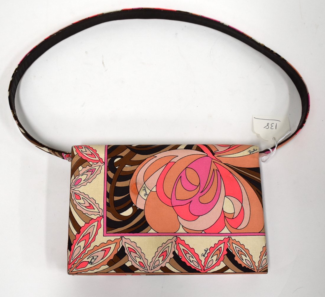 Emilio Pucci Shoulder Bag: Pink fabric. Marked at the inside and marked in the print.