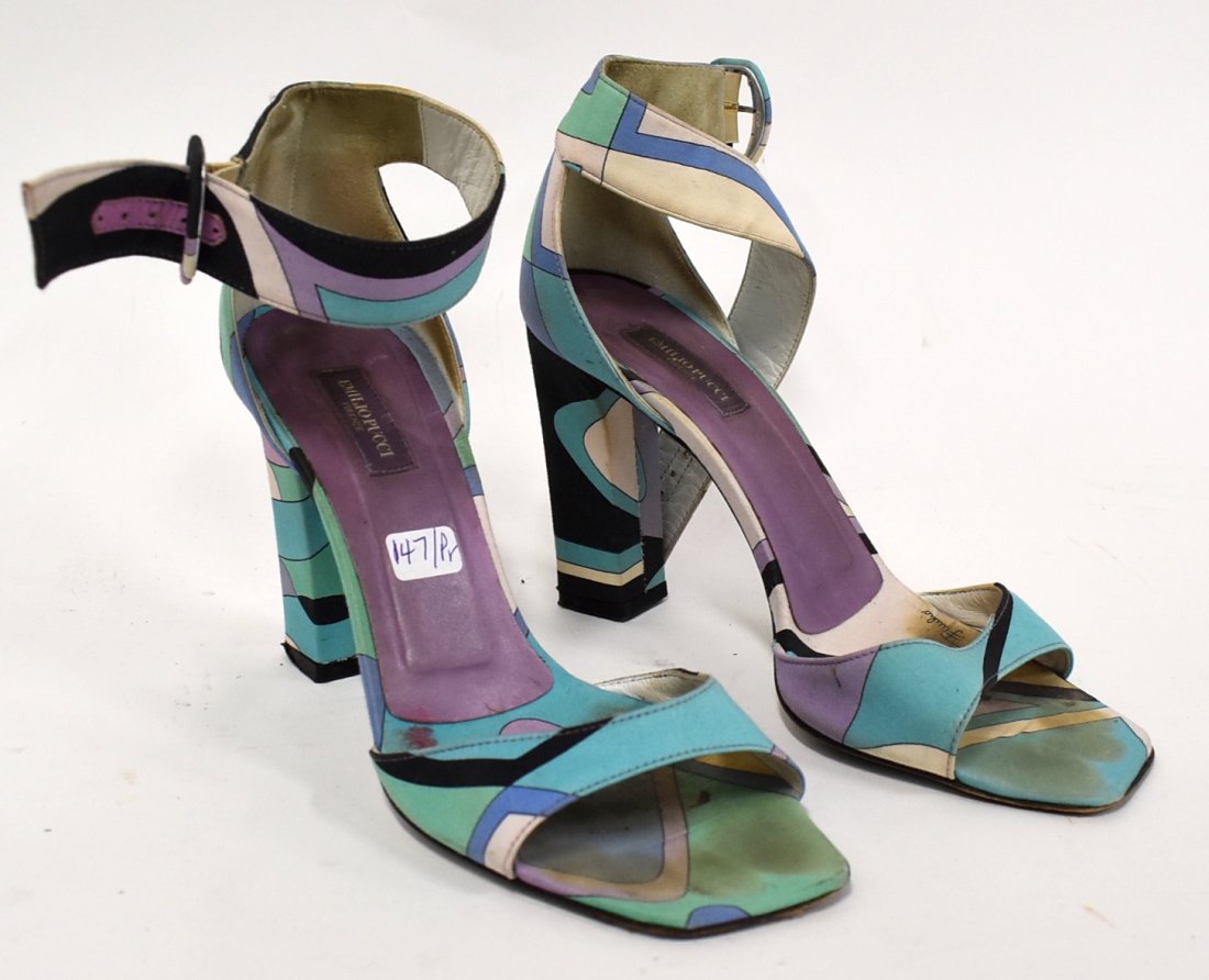 Pr. Emilio Pucci High Heels: Open tow. Ankle Straps. Size 38