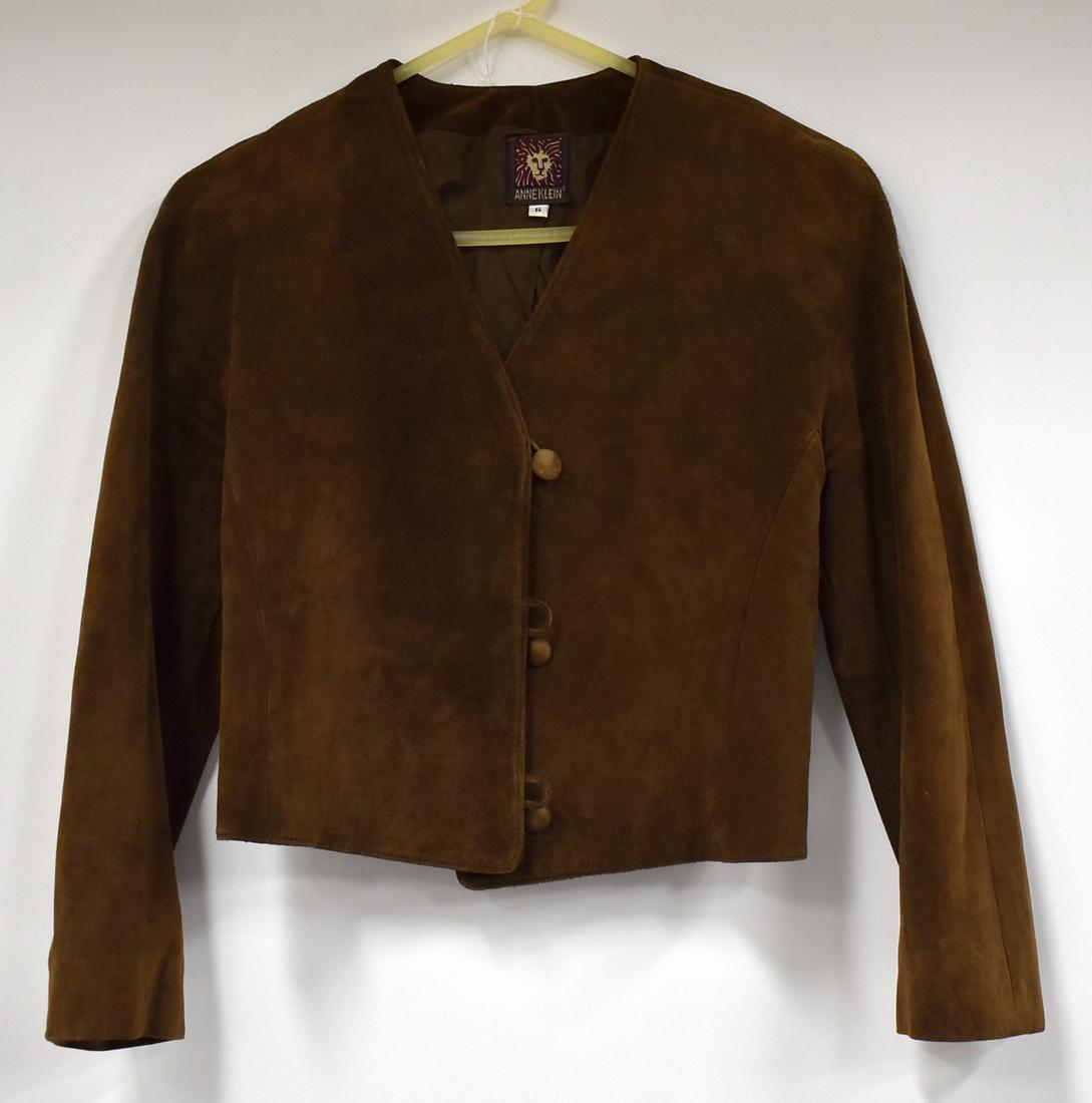 Vintage Anne Klein Suede Blazer: size 6. 100 percent suede made in the USA